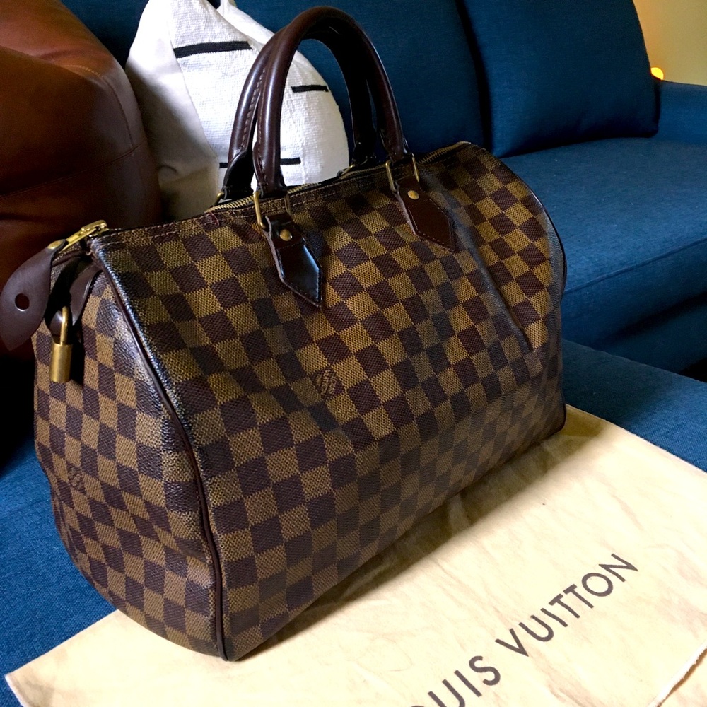 Authentic Louis Vuitton Speedy 35: Damier Ebene